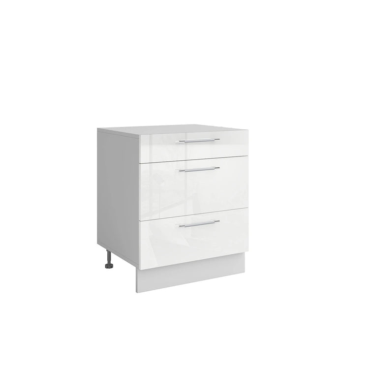 Meuble de cuisine casserolier 3 tiroirs L 60 x H 72 cm