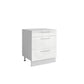 Meuble de cuisine casserolier 3 tiroirs blanc laqué L 60 x H 72 cm ( Partie haut non couvert )