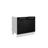 Meuble de cuisine sous évier noir laqué 2 portes 1 étagère L 80 x H 72 cm
