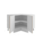 Meuble de cuisine bas d'angle sable mat 2 portes 1 étagères L 90 x 90 x H 72 cm ( Partie haut non couvert )