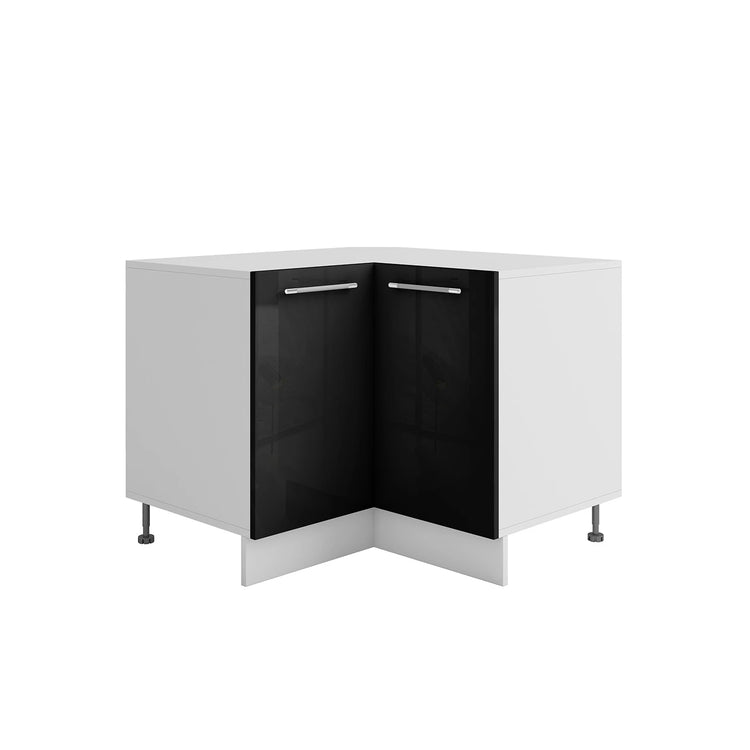 Meuble de cuisine bas d'angle portes 1 étagères L 90 x 90 x H 72 cm