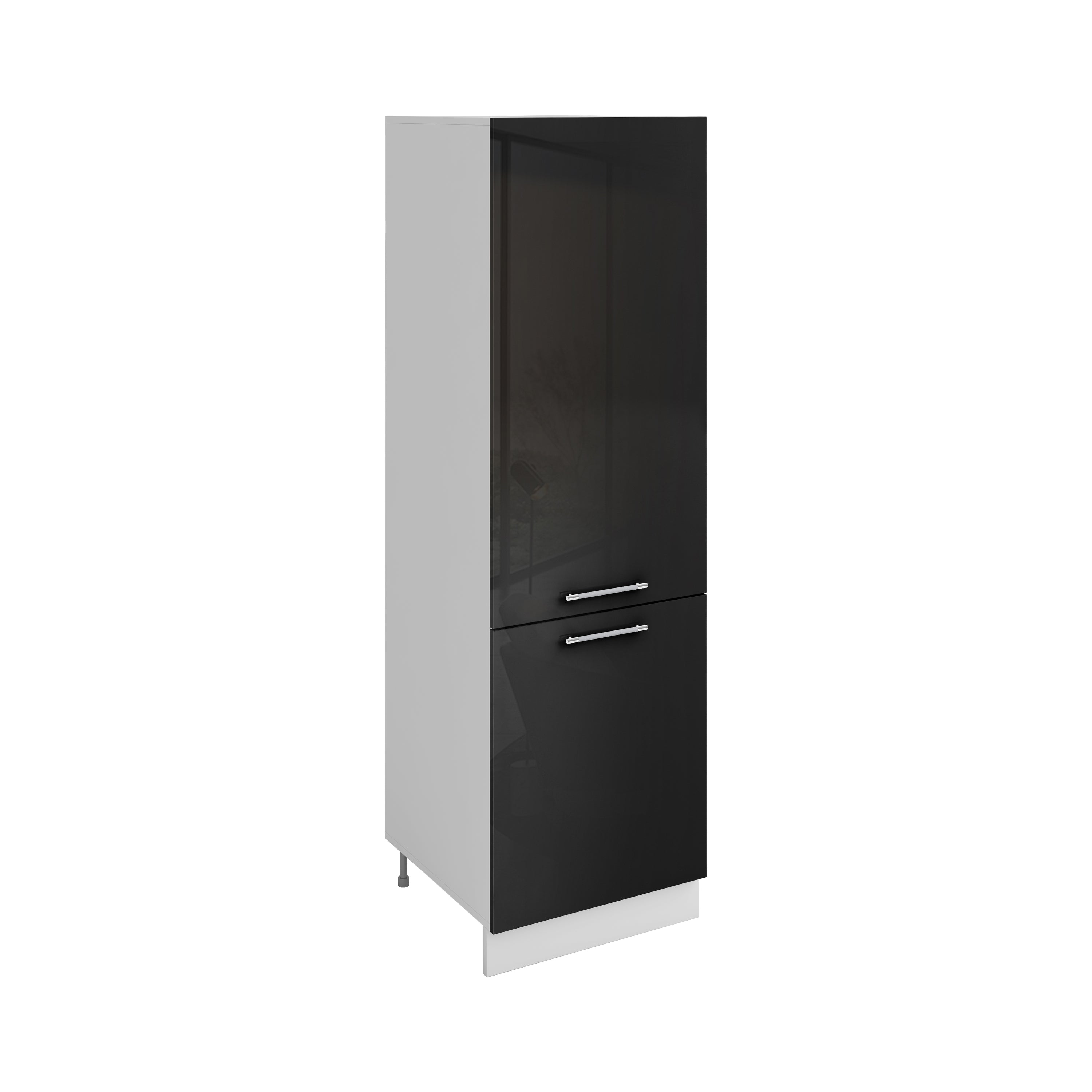 Colonne de rangement noir laqué L 60 x H 200 cm