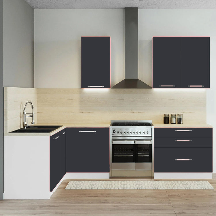 Cuisine complète couleur gris anthracite à prix d'usine