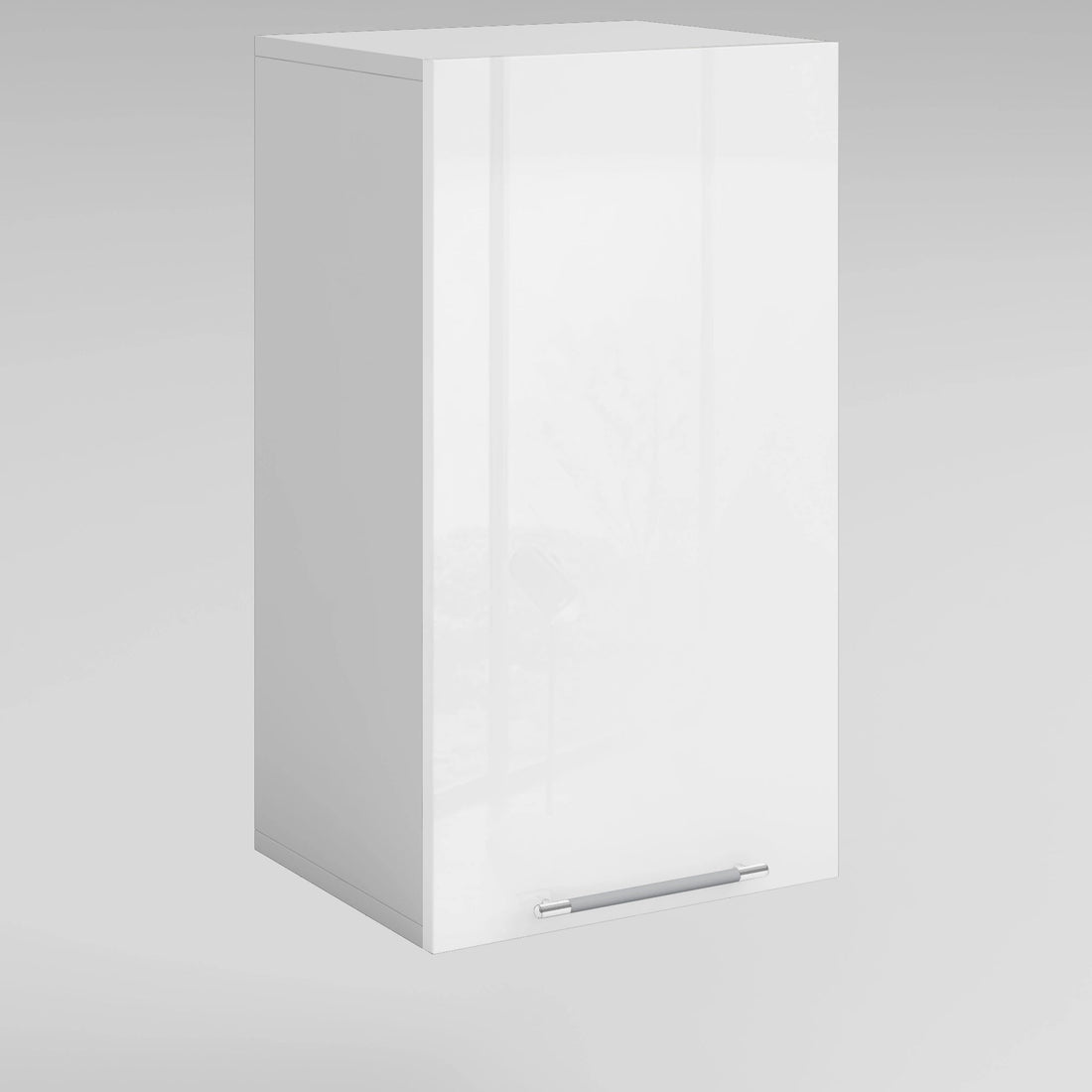 Meuble de cuisine haut blanc laqué 1 porte 3 étagères L 40 x H 72 cm
