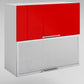 Meuble de cuisine haut vitrée rouge laqué 2 portes 2 étagères L 80 x H 72 cm