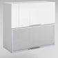 Meuble de cuisine haut vitrée blanc laqué 2 portes 2 étagères L 80 x H 72 cm