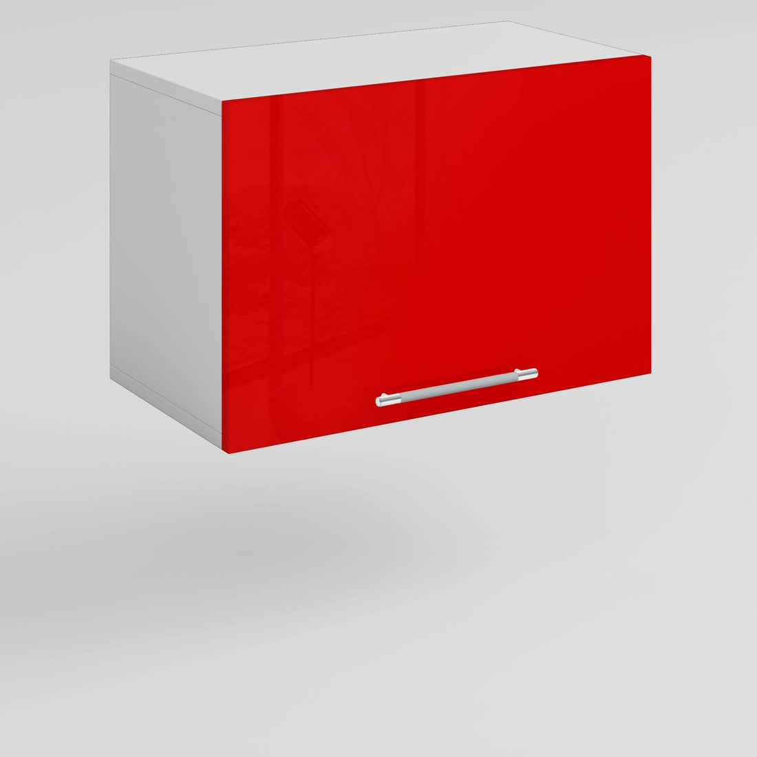 Meuble de cuisine haut sous hotte rouge laqué 1 porte 1 étagère L 60 x H 40 cm