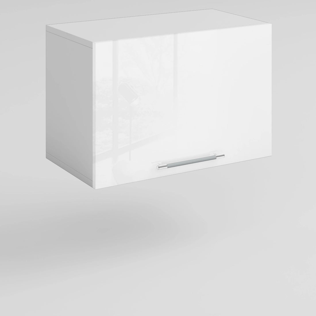 Meuble de cuisine haut sous hotte blanc laqué 1 porte 1 étagère L 60 x H 40 cm