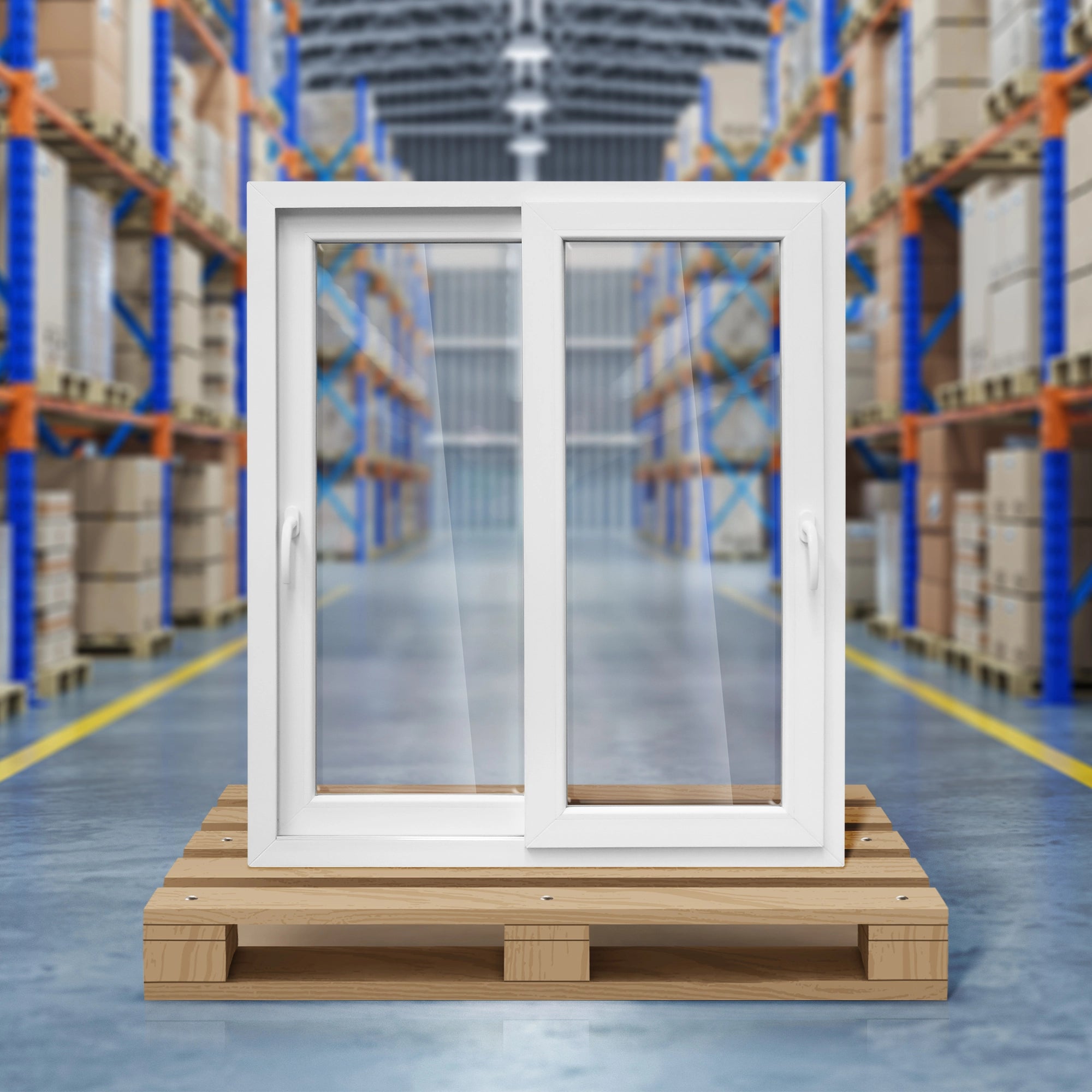 [Déstockage] Fenêtre coulissante PVC 2 vantaux 138X116 cm