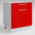 Meuble bas cuisine + tiroir coulissant rouge laqué L 60 x H 72 cm