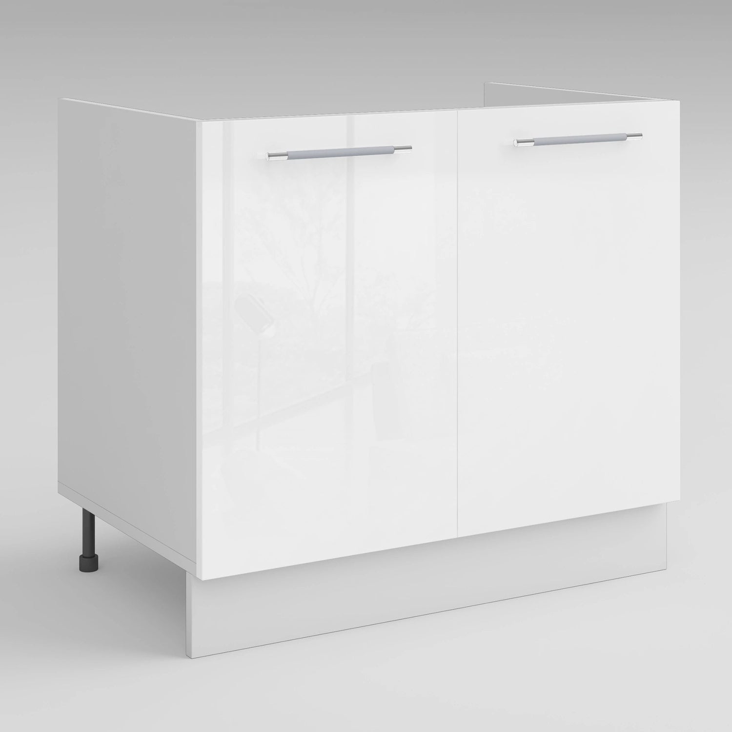 Meuble sous-évier de cuisine Primalight blanc mat l. 120 cm x H. 87,9 cm