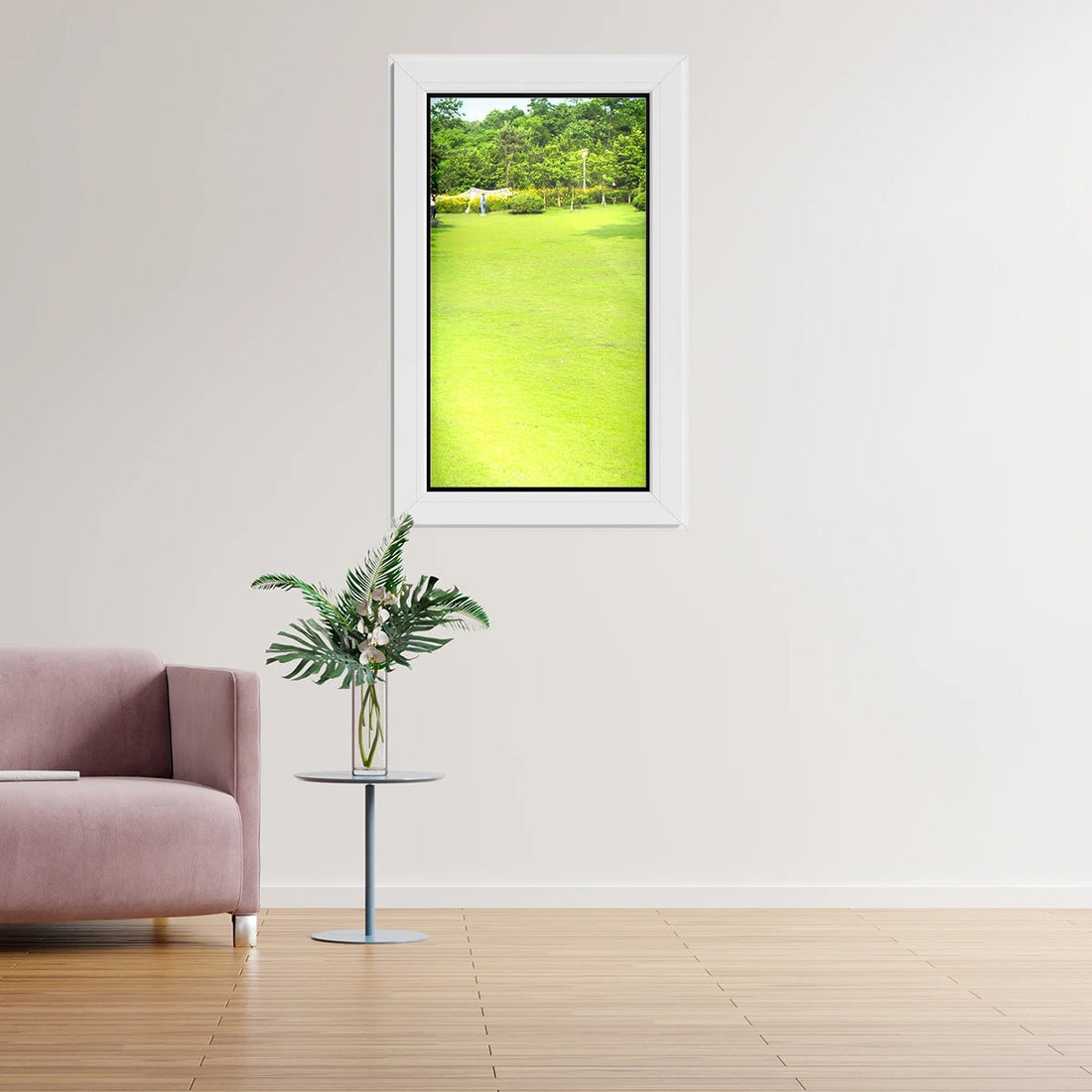 Fenêtre châssis fixe PVC blanc H.98 x L.63 cm sans ouverture