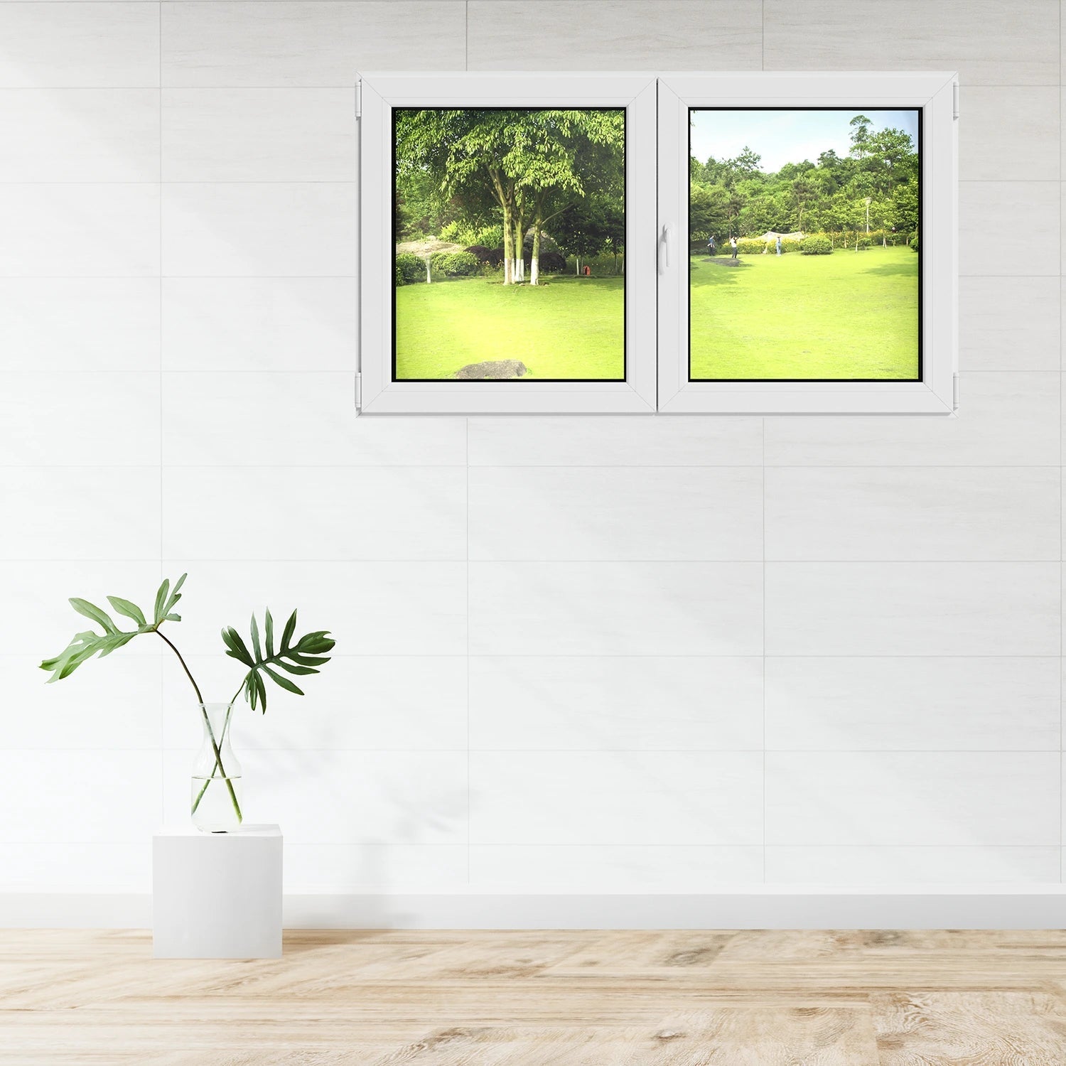 Fenêtre 2 vantaux oscillo-battant PVC blanc H.78 x L.126 cm