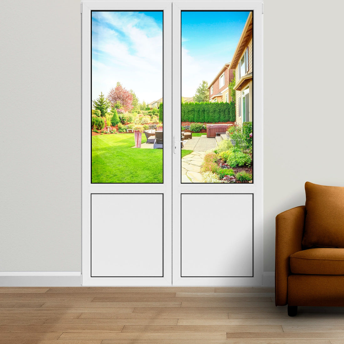 Porte Fenêtre PVC blanc 2 vantaux oscillo-battant H 228 x L 126 cm