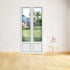Porte Fenêtre PVC blanc 2 vantaux oscillo-battant H 218 x L 106 cm